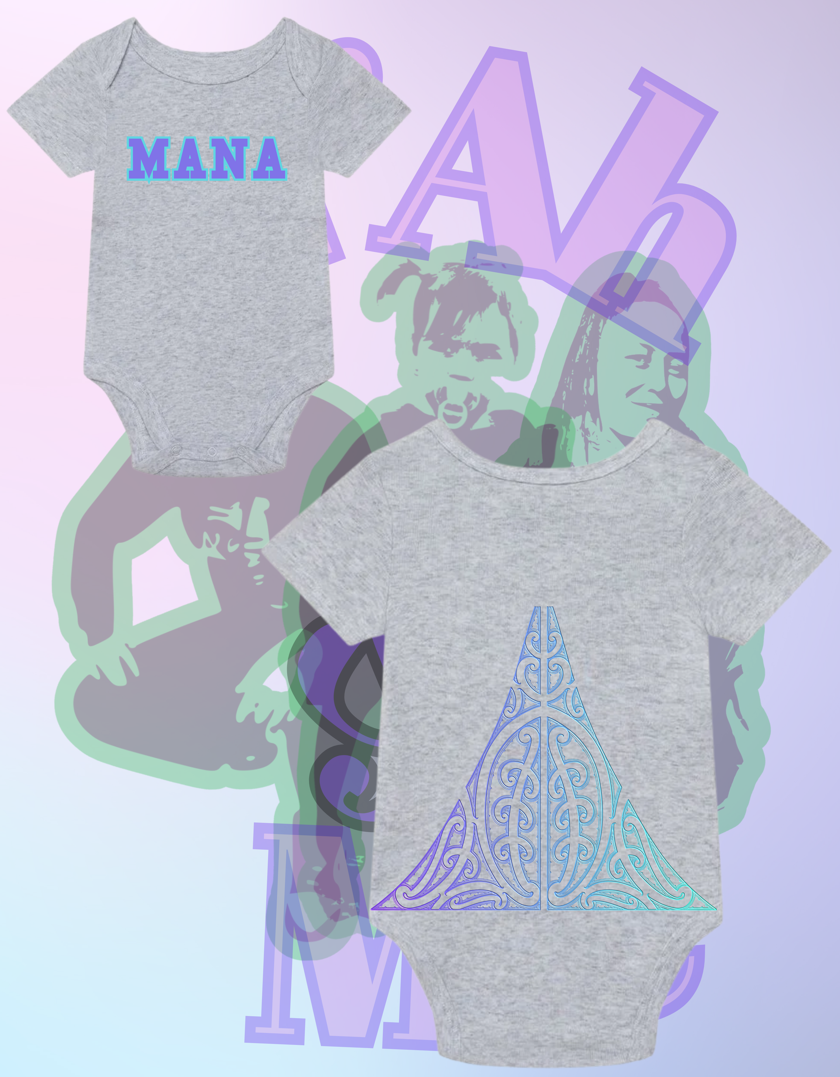 Mana, Kaitiaki, Manawaroa bodysuits (long sleeve)